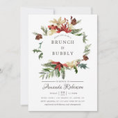 Invitation Wintertide Woodland Noël Brunch et Bubbly (Devant)