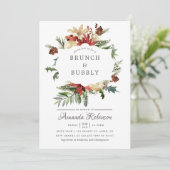 Invitation Wintertide Woodland Noël Brunch et Bubbly (Debout devant)