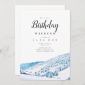 Invitation Wintery Colorado Mountains Anniversaire Week-end (Devant / Derrière)