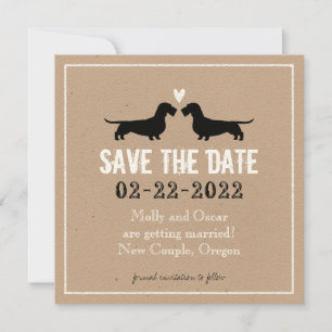 Invitation Wire Haired Dachshunds Mariage Enregistrer la date