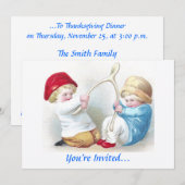Invitation Wishbone Wanksgiving Vintage (Devant / Derrière)