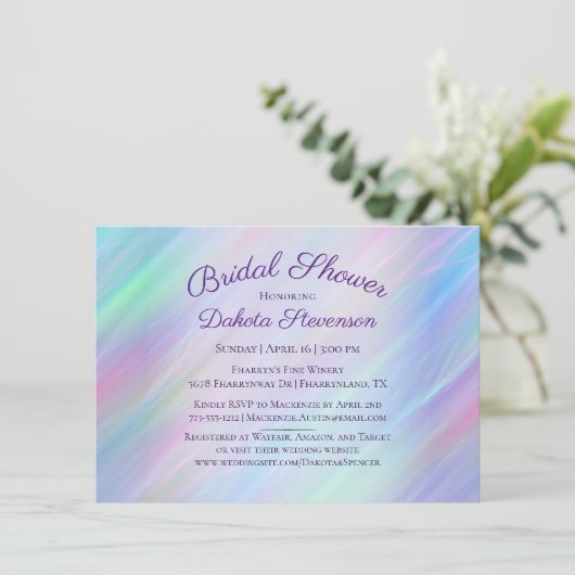 Invitation Wisps Whimsical | Holo Fairy Ombre douche arc-en-c (Debout devant)