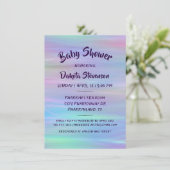 Invitation Wisps Whimsical | Holo Fairy Pastel Rainbow Douche (Debout devant)