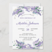 Invitation Wisteria 50e anniversaire Fleur Classy Purple Pers (Devant)