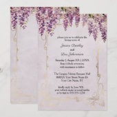 Invitation Wisteria aquarelle sur Mariage de lavande (Devant / Derrière)