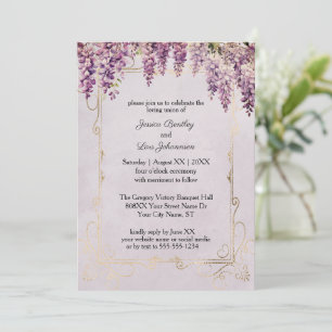 Invitation Wisteria aquarelle sur Mariage de lavande