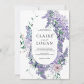 Invitation Wisteria Dusty Purple Mariage d'aquarelle (Devant)