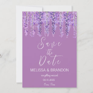Invitation Wisteria Floral Aquarelle violet Mariage de fleurs