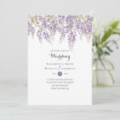 Invitation Wisteria Floral Garden Lavender Mariage violet (Debout devant)