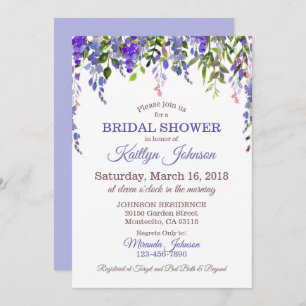 Invitation Wisteria Floral Mariage moderne
