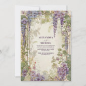 Invitation Wisteria Garden Romantique violet Mariage (Devant)