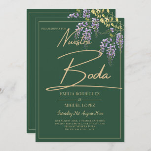 Invitation WISTERIA Gold Texte Vert BODA