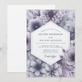 Invitation Wisteria Misty Bloom Wedding (Devant / Derrière)