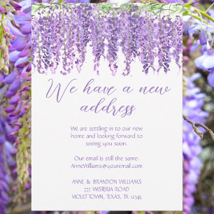 Invitation Wisteria Nouvelle adresse Moteur Violet Floral Vio