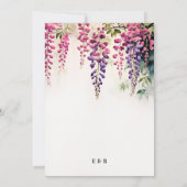 Invitation Wisteria Romantic Garden Party Mariage rose violet (Dos)