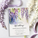 Invitation Wisteria Romantic Garden Party Purple Boho Mariage<br><div class="desc">Une aquarelle fantaisiste représentant des plantes de glycine, surplombant un jardin luxuriant et somptueux, décore cette invitation mariage de automne du printemps avec un thème de fête du jardin. Une invitation élégante et moderne à la mariage en plein air ou à tout cadre romantique. Parfait pour les mariées qui aiment...</div>