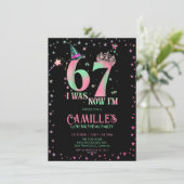 Invitation  Witch Birthday I Was 6 Now I'm 7 (Debout devant)
