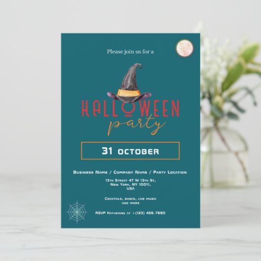 Invitation Witch Casquette Business Halloween Party Office Év (Debout devant)