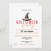 Invitation Witch Casquette Business Office Halloween Party (Devant / Derrière)