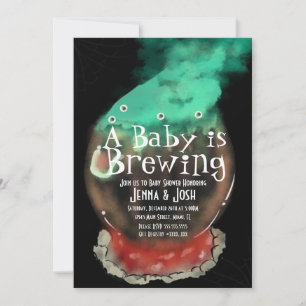 Invitation Witch Cauldron Éffrayant Fog Baby shower Invitatio