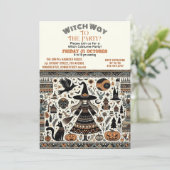 Invitation Witch Way Nordic Bohemian Halloween Costume Party (Debout devant)