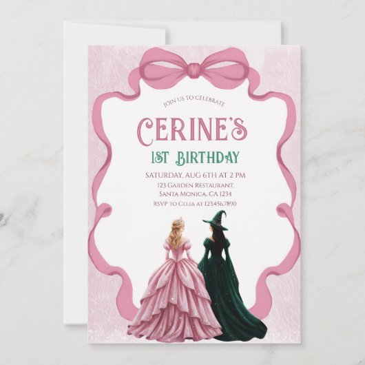 Invitation Witches Girl Birthday Magical Party  (Devant)