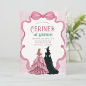 Invitation Witches Girl Birthday Magical Party  (Debout devant)