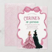 Invitation Witches Girl Birthday Magical Party  (Devant / Derrière)