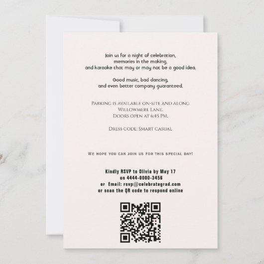 Invitation 🎓With QR code Modern Grad Party (Dos)