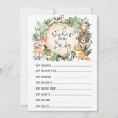 Invitation Wives for Baby Woodland Forest Showcard Game Card (Devant)