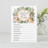 Invitation Wives for Baby Woodland Forest Showcard Game Card (Debout devant)
