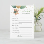 Invitation Wives for the Baby shower Teddy Bear Card (Debout devant)