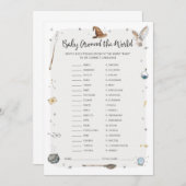 Invitation Wizard Baby shower Baby Around the World Game (Devant / Derrière)