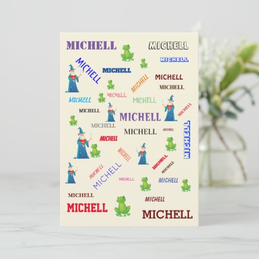 Invitation Wizard Frog Fairy Tale Mot Cloud Nom Collage (Debout devant)