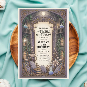 Invitation Wizard Witch Magic Castle Anniversaire
