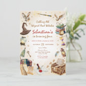 Invitation Wizard Witches Magical School Wizardry Birthday (Debout devant)