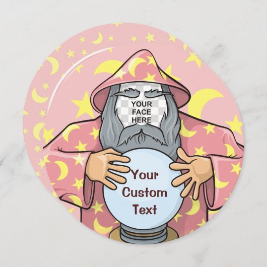 Invitation Wizard with your face (Devant / Derrière)