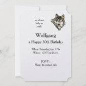 Invitation Wolf Head Animal Anniversaire Personnalisé Invitat (Dos)