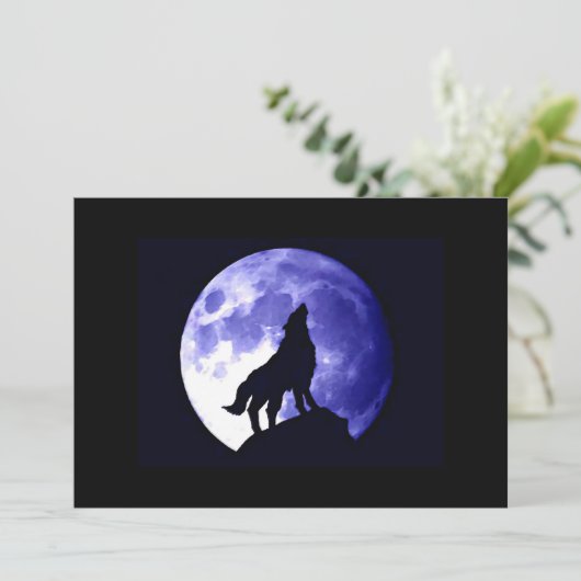 Invitation Wolf Howling à l'invitation de la lune (Debout devant)