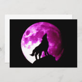Invitation Wolf Howling à l'invitation de la lune (Devant / Derrière)