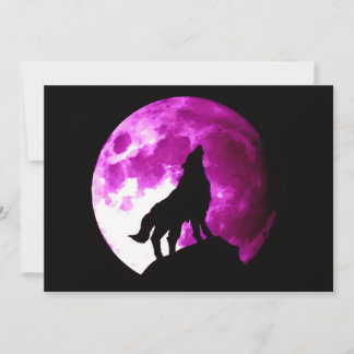 Invitation Wolf Howling à l'invitation de la lune