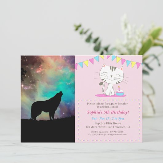 Invitation Wolf hurle à l'univers (Debout devant)