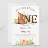 Invitation Wolf wolands automne premier anniversaire modèle (Devant)