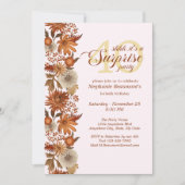 Invitation Woman's Autumn Flower Surprise 40th Birthday (Devant)
