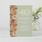Invitation Woman's Autumn Flower Surprise 40th Birthday (Debout devant)