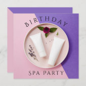 Invitation Womans Birthday Spa Day (Devant / Derrière)
