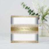 Invitation Womans Gold 50e fête d'anniversaire (Debout devant)