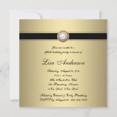 Invitation Womans Gold Black 50e fête d'anniversaire (Dos)