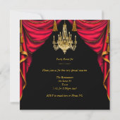 Invitation Womans Party Gold Rouge noir articles de luxe (Dos)