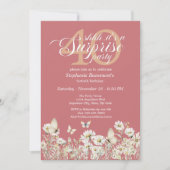 Invitation Woman's White Wildflower Surprise 40th Birthday (Devant)